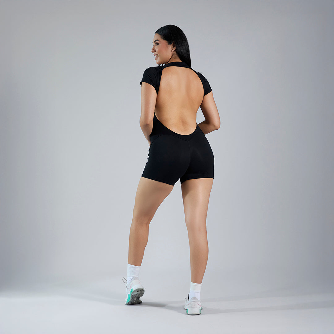 Aura Cutout Romper · Black