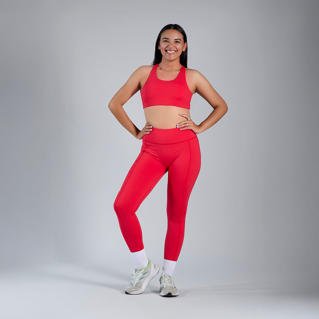 Aura Cross Bra · Crimson