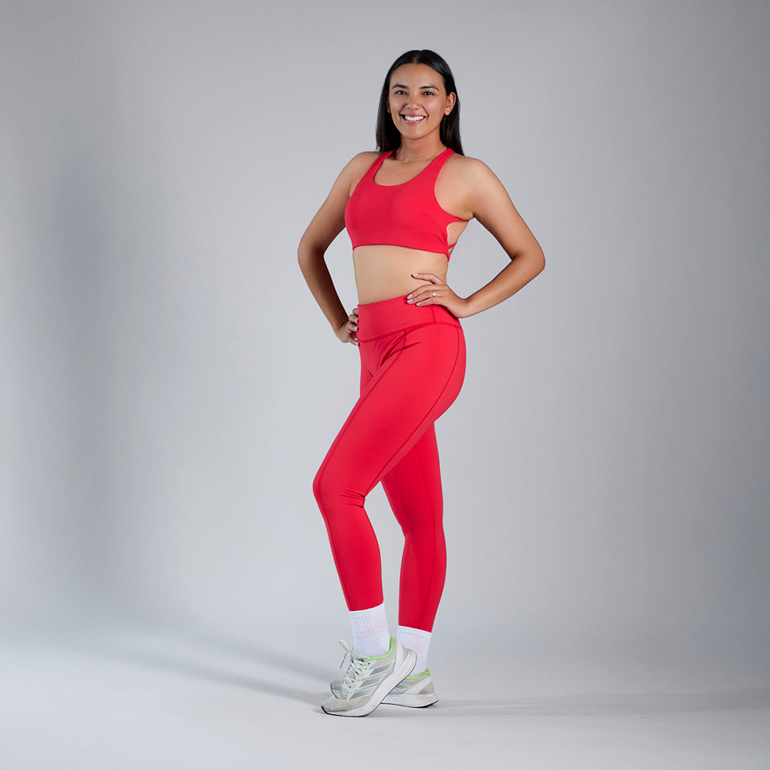 Aura Cross Bra · Crimson