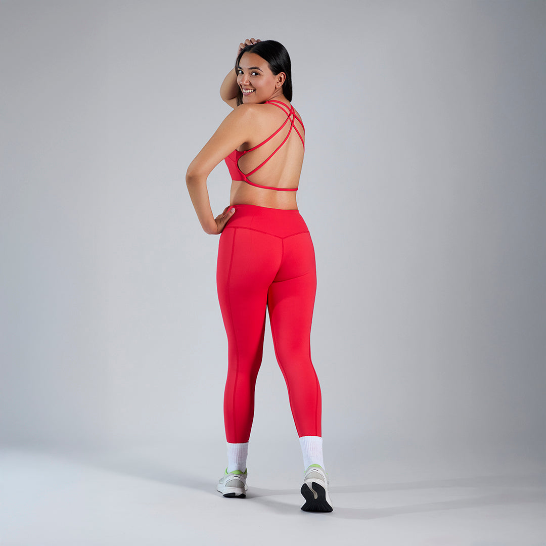 Aura Cross Bra · Crimson