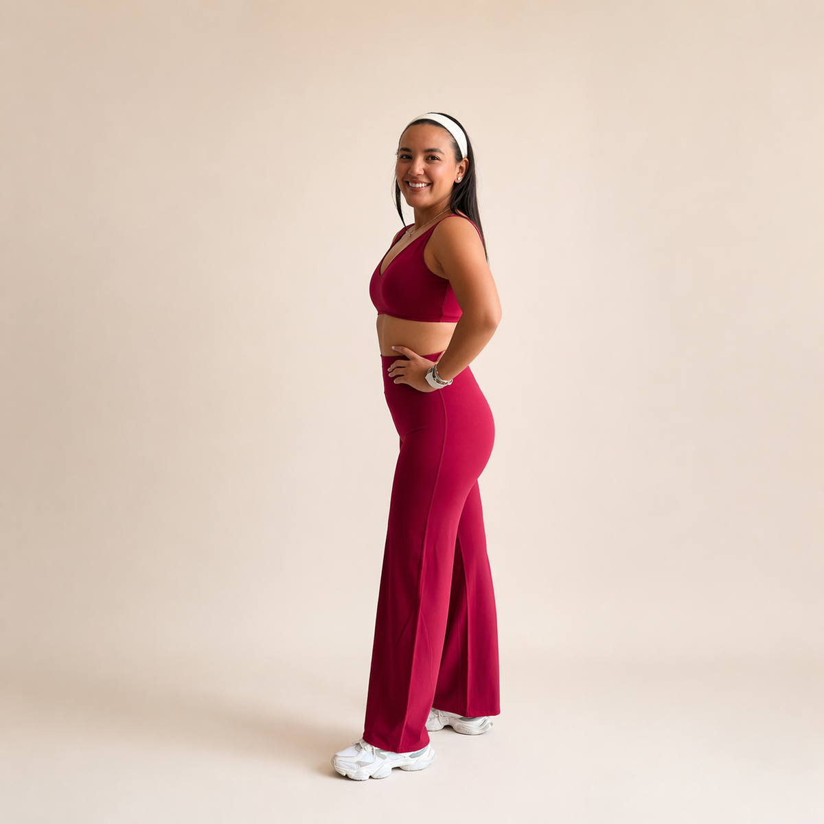 Vela Wide-Leg · Crimson